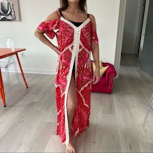 ❤️ VENUS Swim Coverup Slit Flowy Maxi Dress